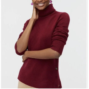 J. Crew Factory Button Turtleneck in Extra-soft Yarn Size S